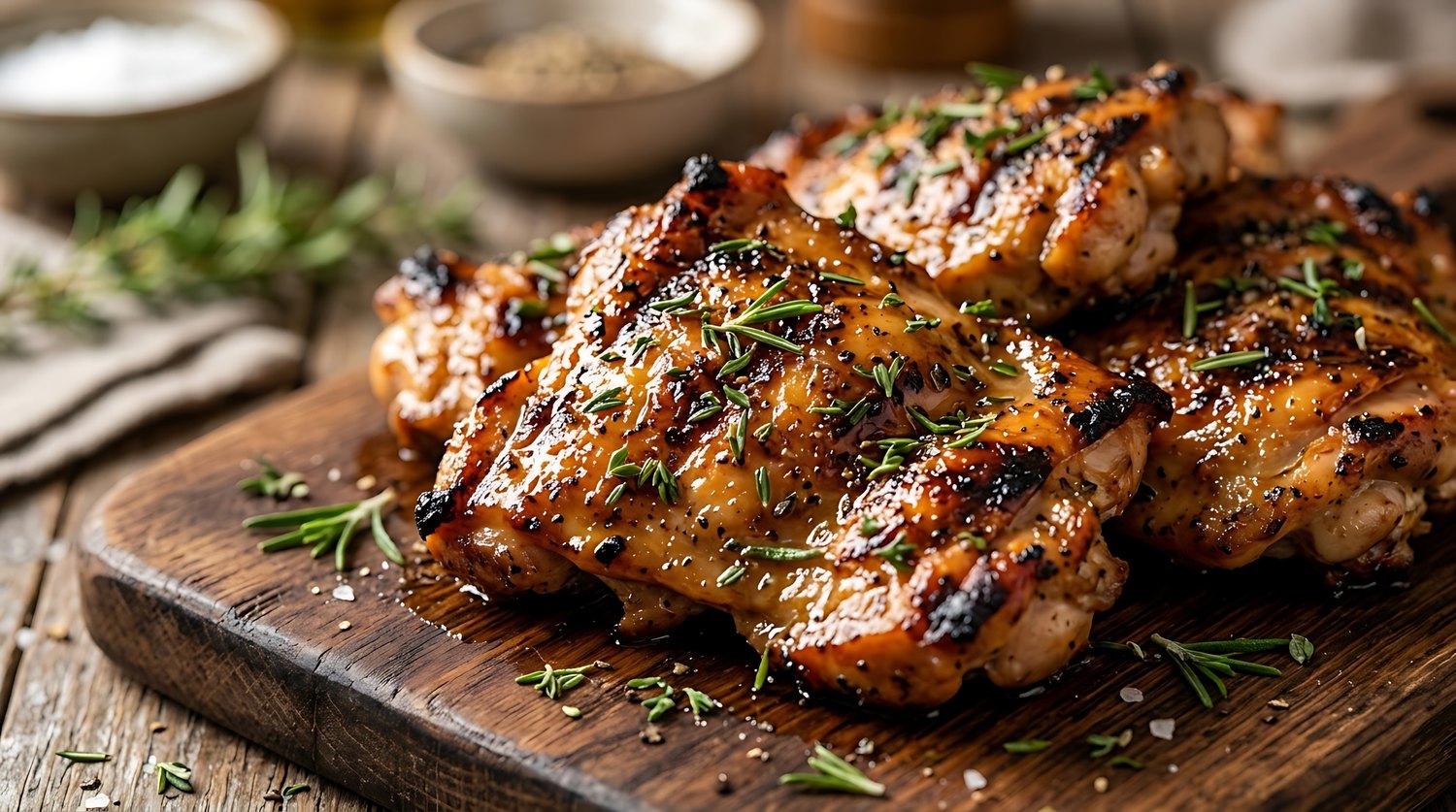 Presas de pollo doradas listas para servir